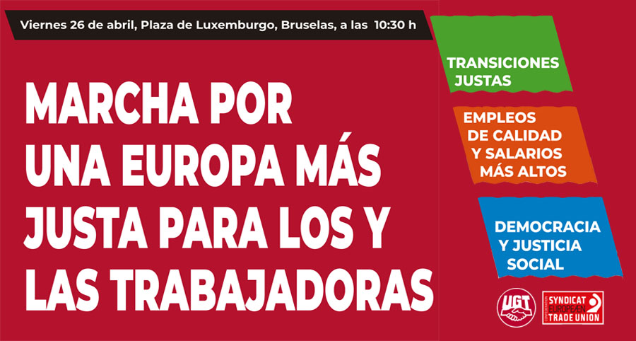 UGT participa en la Euromanifestación del 26 de abril